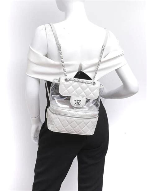 chanel backpack crumpled calfskin pvc|chanel black and white handbags.